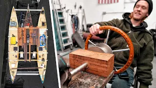 My ‘Build-Your-Own’ Catamaran Gets A DIY Steering System | Wildling Sailing