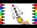 Rocket Coloring Pages for Kids - How to Draw and Color Rocket for Kids