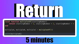 Return 5 Minute Roblox Studio Scripting Tutorial Part 34