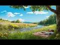 Spring Meadow Ambience ~ Cloud Watching by a Lazy River ~ [no mid roll ads]