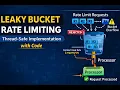 Leaky Bucket Rate Limiting Algorithm - System Design Deep Dive Thread Safe Code Implementation