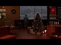 Cozy Christmas Coffee shop ambience - Calming Xmas Jazz, café sounds & relaxing snow fall [3 hours]