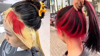 جديد صبغات الشعر        صبغ الغره و صبغ أسفل الشعر بالاحمر دندنها