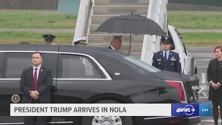President Donald Trump Arrives in New Orleans to Attend Super Bowl