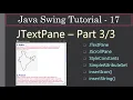 JTextPane StyleConstants SimpleAttributeSet Part 3 Demo Java Swing Tutorial