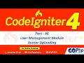 Upload Avatar User Management Module CodeIgniter 4 Tutorials