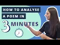 How to Analyse a Poem in 3 Minutes