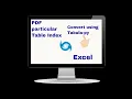 Convert PDF to Excel Particular Table Index tabula Freelancer project with python Python coding