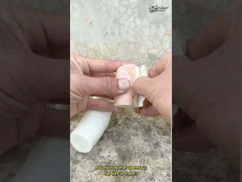 Peeling a white rod open into a flat sheet by hand #Shorts #satisfying