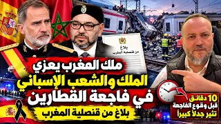 عاجل ملك المغرب يعزي الملك والشعب الاسباني بلاغ قنصلية المغرب🇪🇸عشر دقايق قبل الفاجعة تثير جدلا كبيرا