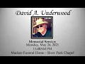David Underwood Memorial Service