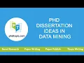 P Dissertation Ideas in Data Mining P Thesis Ideas in Data Mining