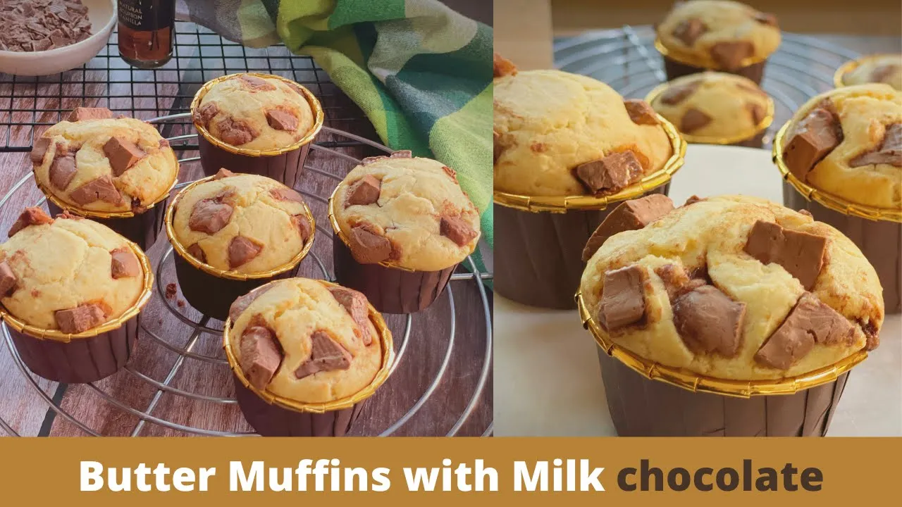 Butter Muffin with Milk Chocolate   Vanilla & Milk Chocolate Muffins   Milk Chocolate Butter muffins