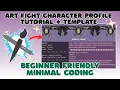 ART FIGHT HTML CHARACTER PROFILE TUTORIAL TEMPLATE No coding knowledge necessary