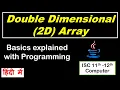 Double Dimensional 2D Array Complete Basics ISC 11th-12th