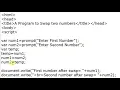 Swap two Numbers in JavaScript in Hindi By Anu Monga