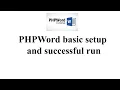 PHPWord basic setup and successful run