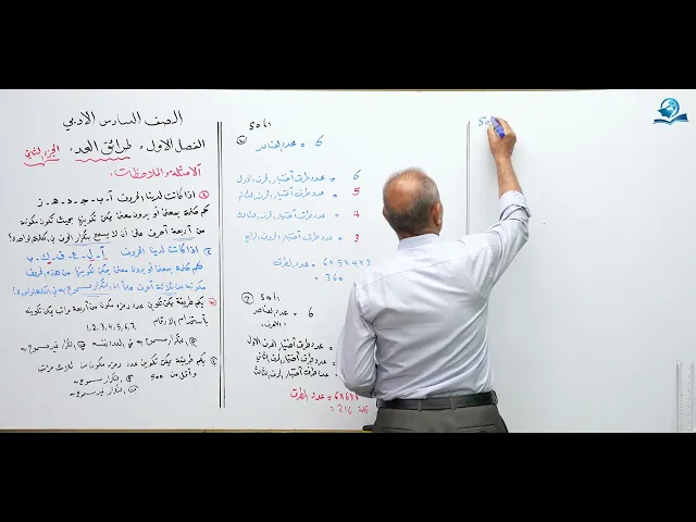 ⁣رياضيات السادس الادبي -  الفصل الاول  طرائق العد - ج2