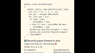 Java Program to Find Largest Second Largest Element in an Array