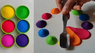 Learn Colors Rainbow Designs & Rangoli Color Surprise with Designs, Relaxing & Satisfying! 🌈💖