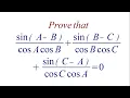 Prove sin A - B cos A cos B sin B