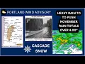 Portland Pacific Northwest Wind Advisory Thunderstorms Heavy Rain Totals