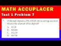 Math Accuplacer - Test 1 Problem 7