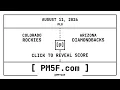 Colorado Rockies COL Arizona Diamondbacks ARI MLB Final Box Score AUGUST 11 2026