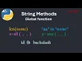 py1 8 String Methods Global Function