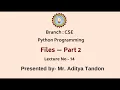 Python Programming Files Part-2 AKTU Digital Education