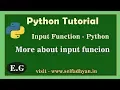 Python - Input function Explain Input function in Depth
