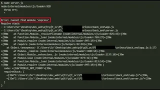 Error Cannot find module express npm node