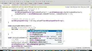 Java - Method to Reveal Words on Screen Hangman Android App
