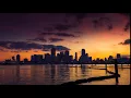 miami skyline sunset time laps