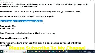 How to run Hello World vbscript program in Internet Explorer 11 in Windows 10 2022 learn easy