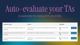 Automatically fill out TA evaluations for UCSD SETs