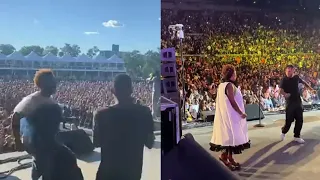 mama burna stealing the show from burna boy during his performances for 16 minutes straight