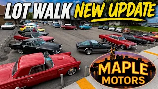 Full Maple Motors Lot Walk 26 Every Car Every Price American Muscle Cars Hotrods Classics