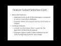 Attribute subset selection part 1