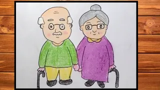 Grandparents Drawing How To Draw Grandparents Easy For Beginners Grandma Grandpa Drawing 