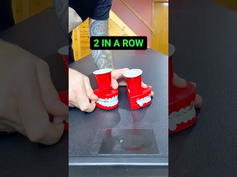 2 In A Row Chattering Teeth Trick Shot #trickshots #trickshot