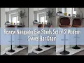 Review Nalupatio Bar Stools Set of 2 Modern Swivel Bar Chairs Barstools Counter Height with High Ba