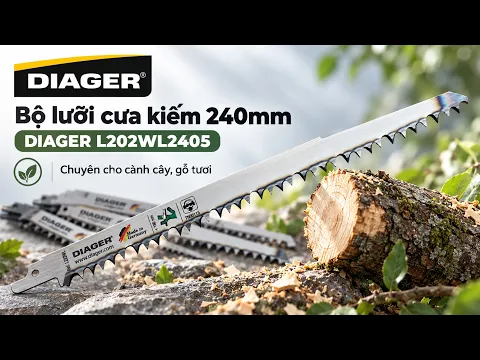 Bộ lưỡi cưa kiếm chuyên cho gỗ tươi  DIAGER L202WL2405 dài 240mm - Made in Germany