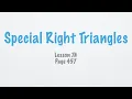 Geometry Lesson 7 4 Special Right Triangles