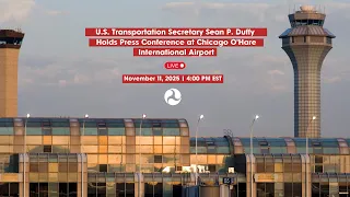 U S Transportation Secretary Sean P Duffy Holds Press Conference At O Hare International Airport 