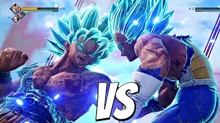 goku ssb kaioken vs vegeta ssb 1vs1 gameplay ps4 pro jump force