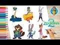 How to Draw and Color the Characters from Zootopia 2 Zootopia Drawings for Kids