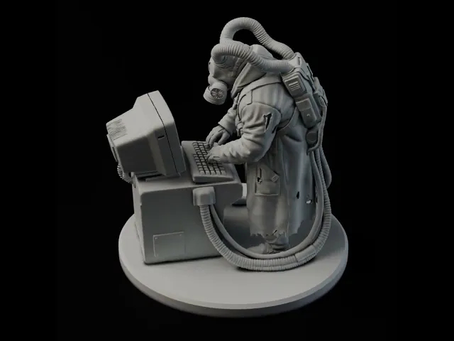 Classified Cyber-Chort Terminal - Heavy Sci-Fi Objective Marker STL video thumbnail
