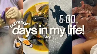 vlog | productive summer days in my life! ☀️ working out, self care, cooking, and get ready with me!