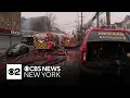 Fire breaks out at building collapse in Newark New Jersey